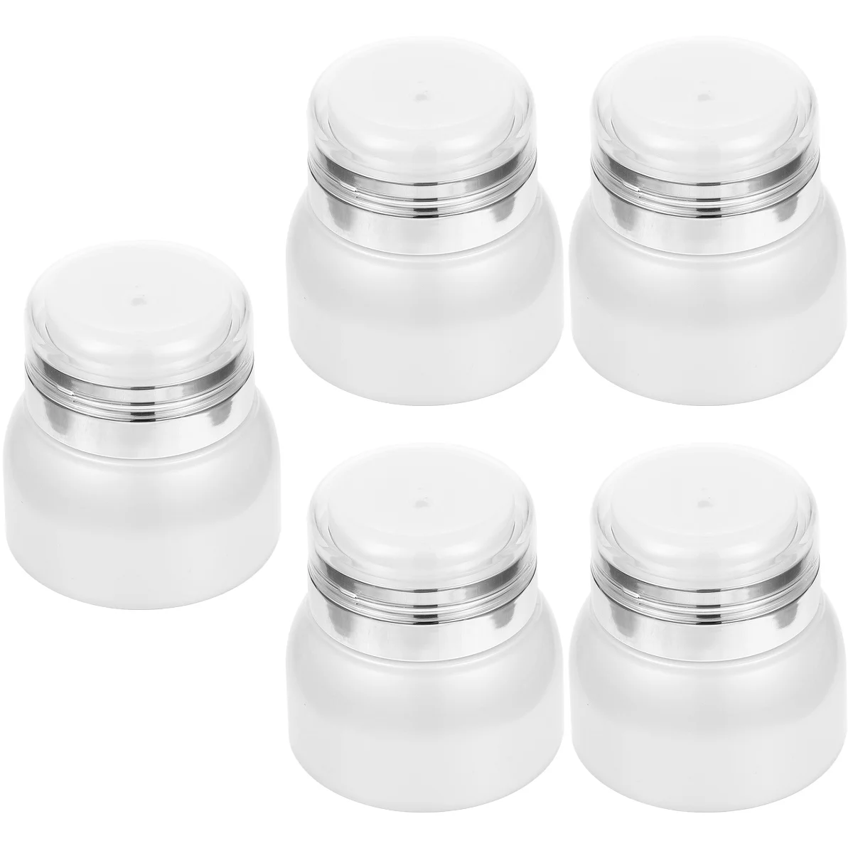 

5pcs Pump Dispenser Bottle Push Down Airless Pump Jar Empty Lotion Bottle Facial Cream Container