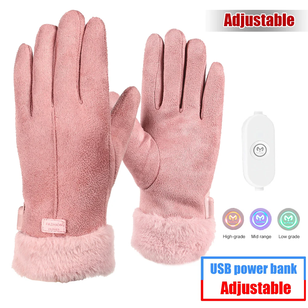Rechargeable Electric Warm Heated Gloves Battery Powered Heat Gloves Winter Sport Heated Gloves for Climbing Skiing Men women