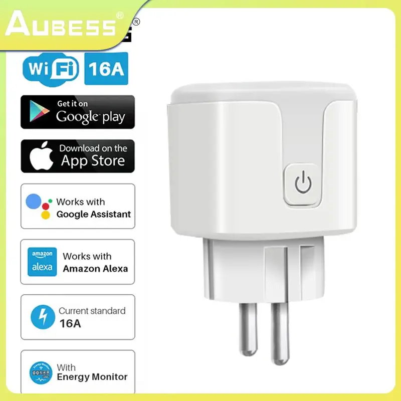 

Voice Control Eu Plug 16a Smart Outlet Electricity Statistics Wifi Plug Power Monitoring Voice Control Via Alexa Google Home