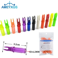 24pcs archery colorful arrow nocks fit id 6 2mm carbon fiberglass arrow shaft tail for outdoor bow hunting shooting accessories