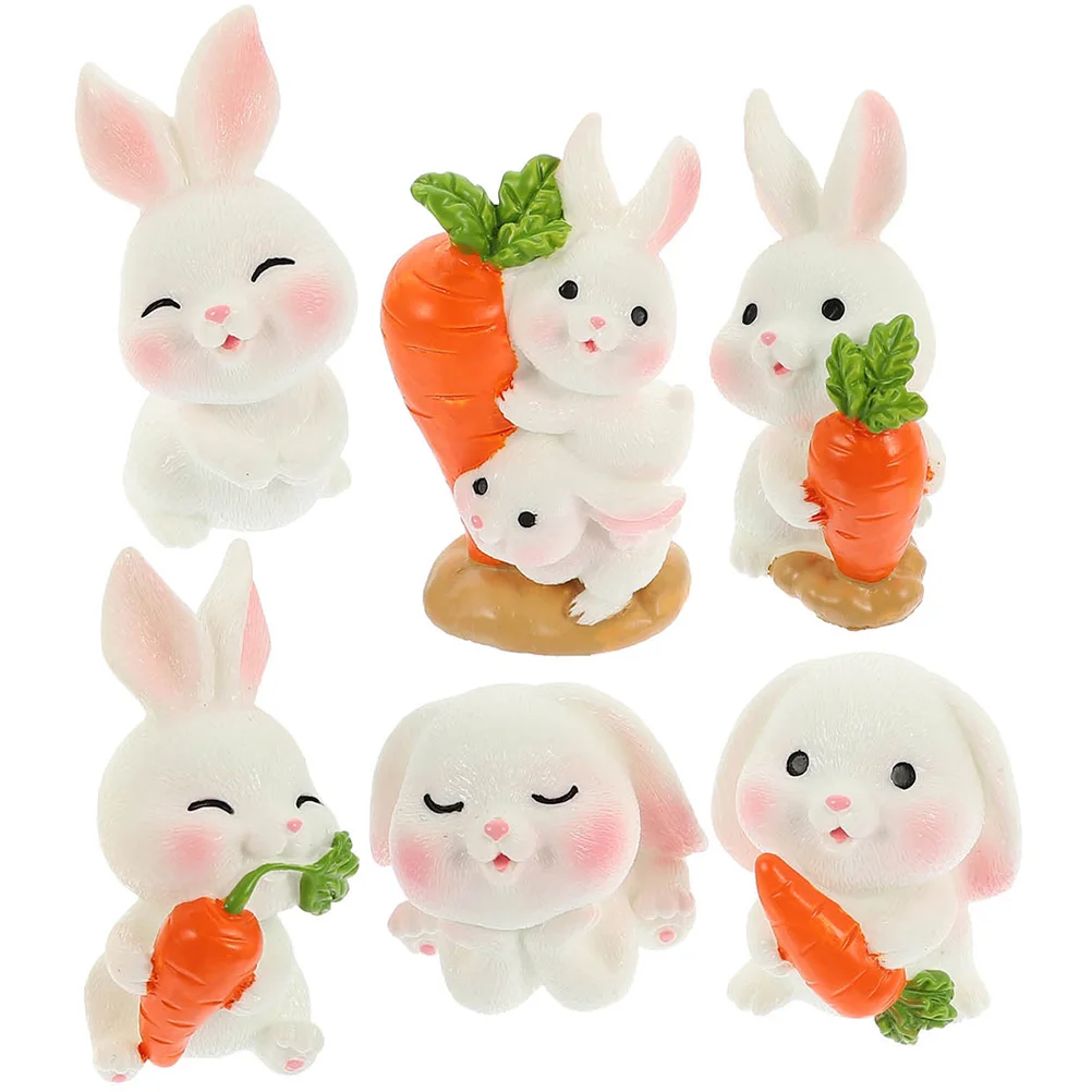 

Полимерные фигурки кроликов, Маленькие искусственные украшения для моркови