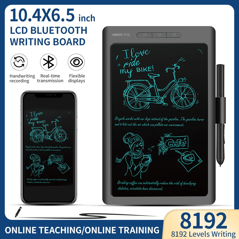 

10.4*6.5 inch Graphic Drawing Digital Tablet With Battery-Free Pen 8192 Levels Writing Board For Drawing Game OSU AT