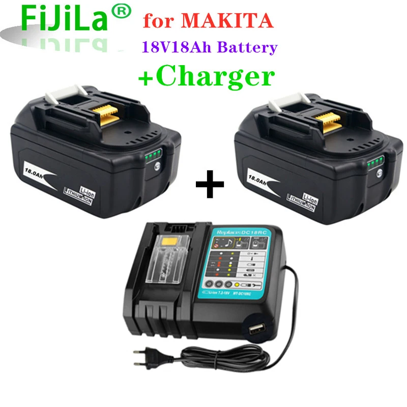 

Bateria recarregável, 18v, 8000mah, 18v, 6ah, bl1840, bl1830, bl1860b, lxt400, com carregador