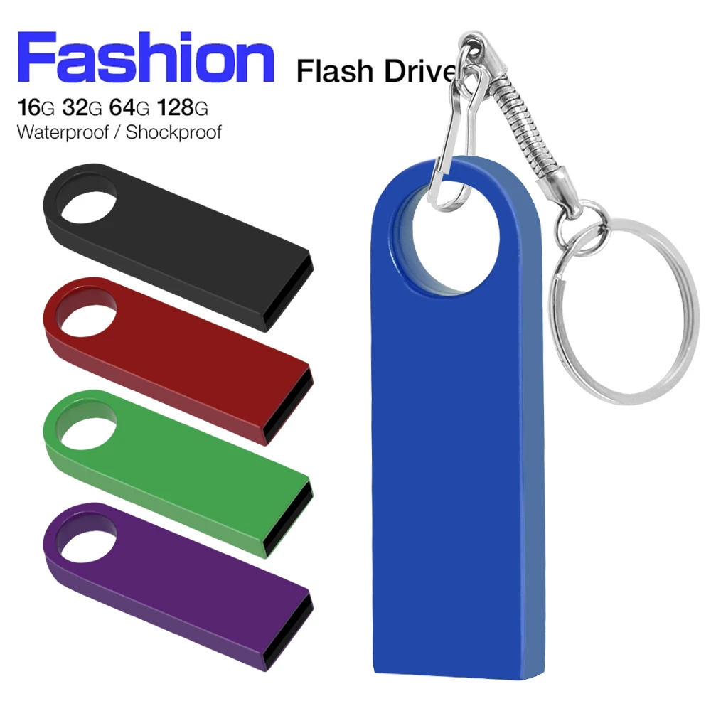 

metal memoria usb flash drive 32GB pendrive 128GB 64GB waterproof pen drive 16GB 8GB flash usb 2.0 cle usb stick key Custom logo