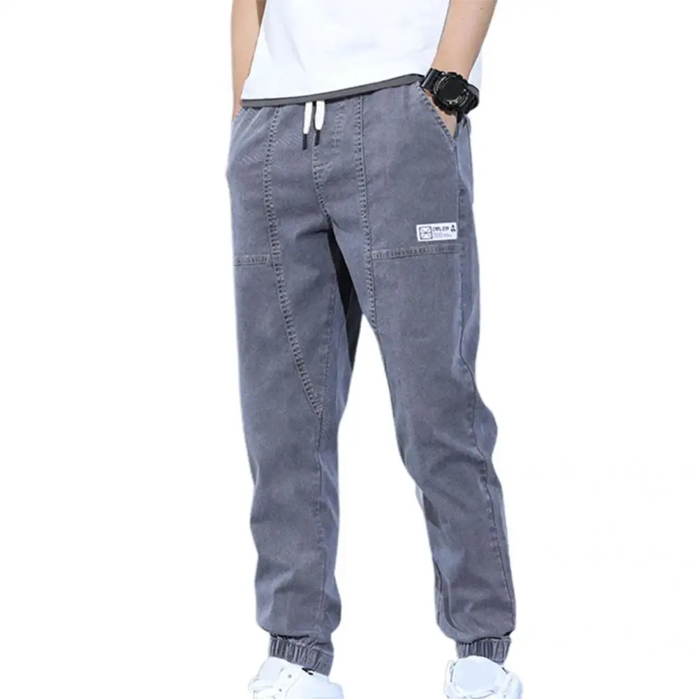 

Terrific Jeans All Match Drawstring Casual Spring Pants Men Pants Men Jeans