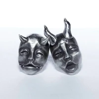 personality devil skull stud earrings for men womens goth punk silver color demon earrings party jewelry fashion accessories