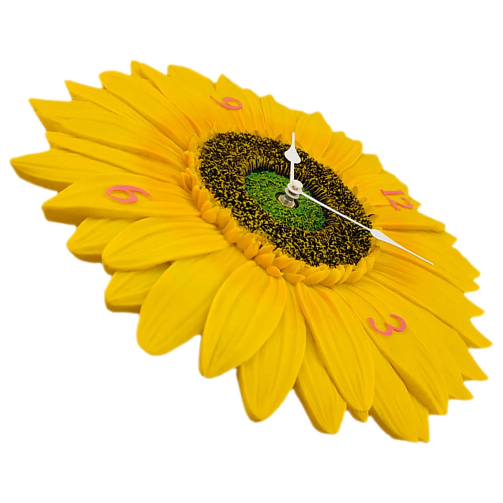 

Wall Clock Home Silent Sunflower Retro Round Vintage Decor Minimalist Garden Mute