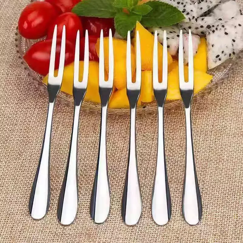 

2022New Food Grade Stainless Steel Fruit Forks Creative Fork Snack Birthday Cake Dessert Fruit Fork Kitchen Tableware Accessory