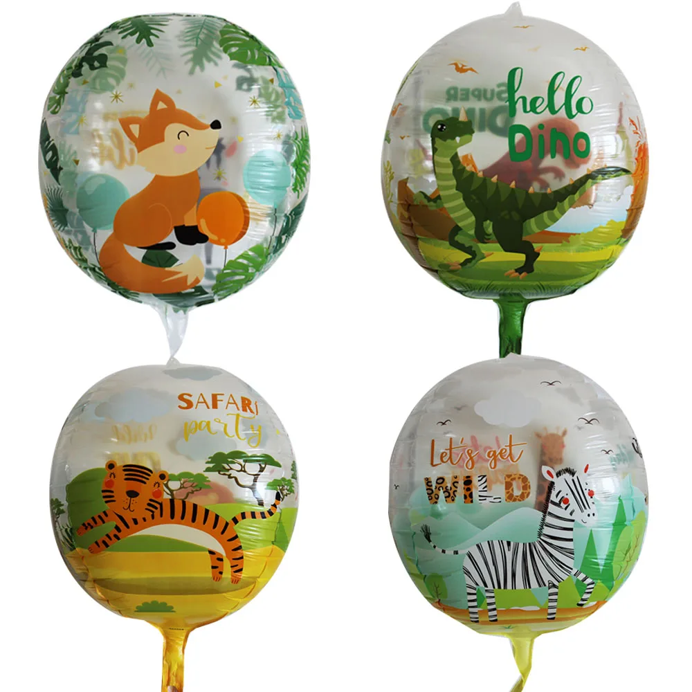 2pcs 22-дюймовый 4D Фотофон Тигр жирафия динозавр фотосессия украшение джунглей