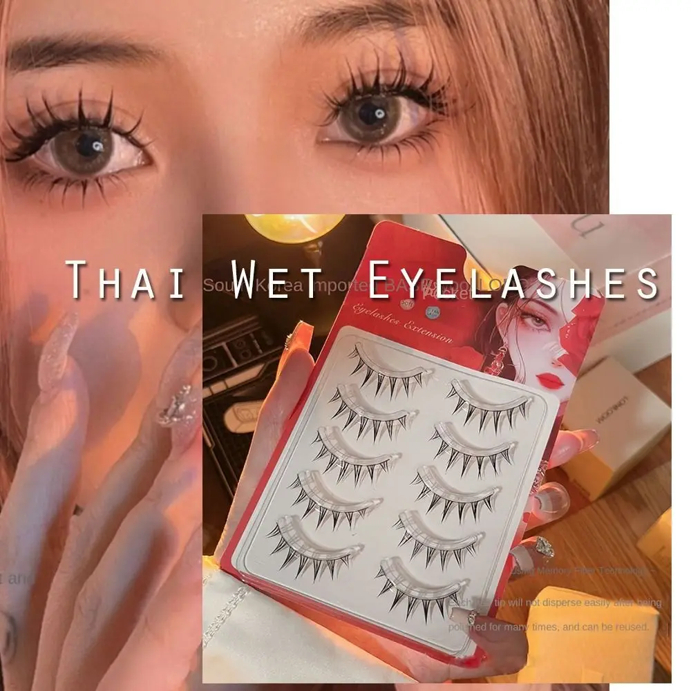 

Tools Handmade Craft Extension Natural Long Wispy Fluffy False Eyelashes 3D Faux Mink Eyelashes Thai Wet Eyelashes