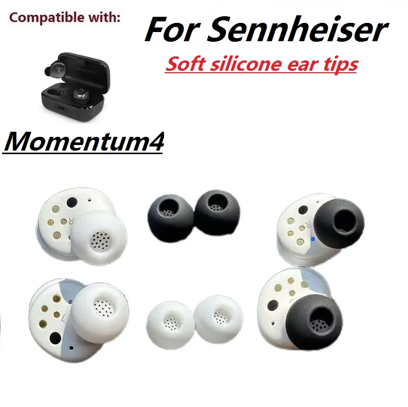 Фото Силиконовые вкладыши для Sennheiser Momentum, настоящие беспроводные 4, сменные наушники-вкладыши Momentum 4, высококачественные вкладыши-вкладыши №1