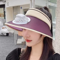 summer fan hat upf50 efficient sunshade sunscreen and uv protection outdoor cycling fashion trend empty top hat deportes y ocio