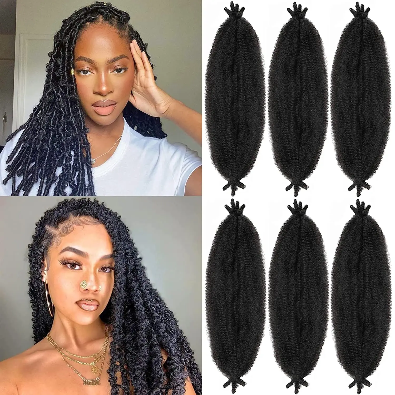 

Самкоса плетение волос Искусственный Locs Марли Волосы предварительно разделенные весенние афро Твист волос марли крючком волосы для наращи...