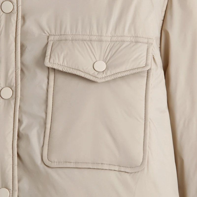 2022 Autumn Women Solid Oversized Hood Parkas Cotton Jacket Long Sleeve Female Padded Overcoat  winter coat women