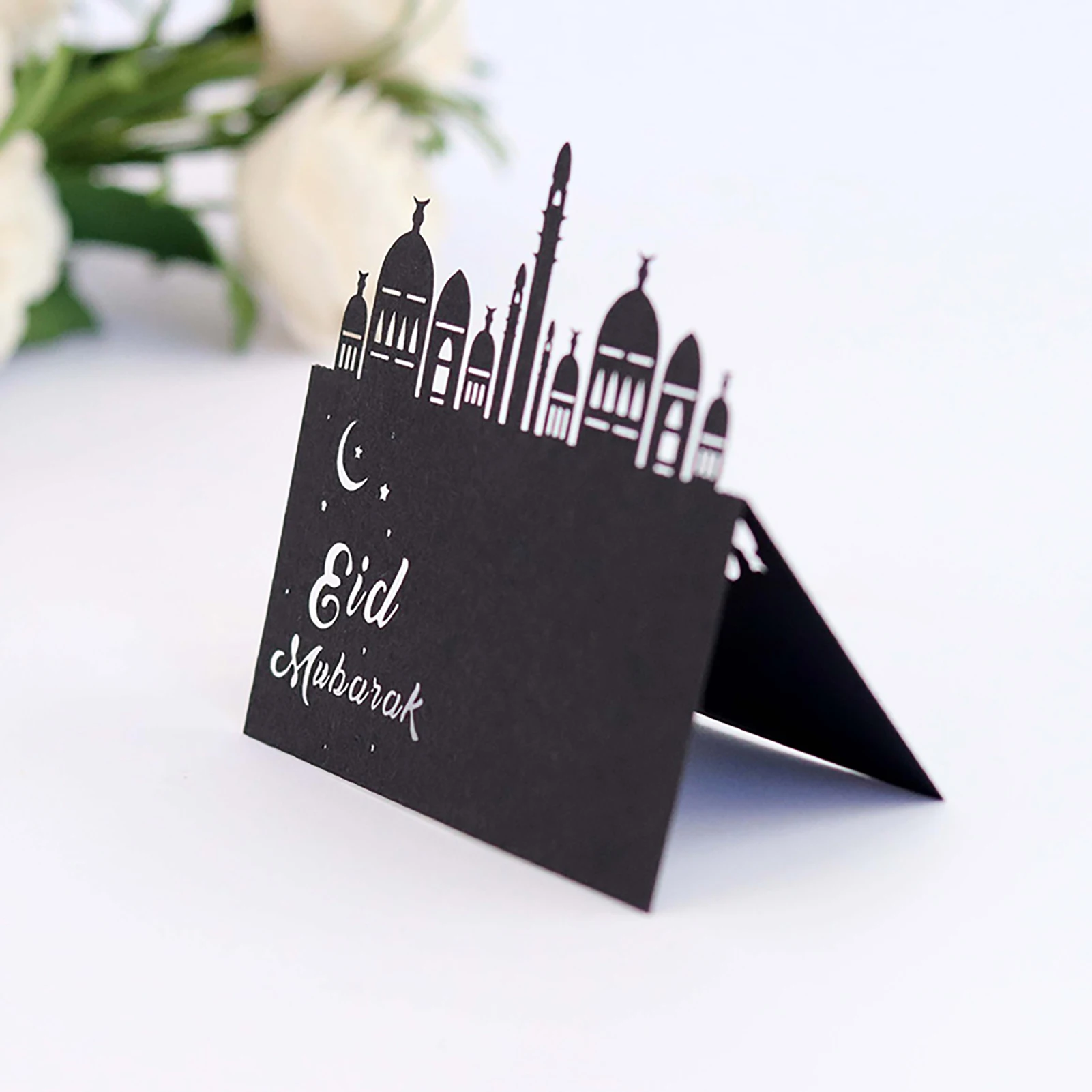 

Holiday Place Cards Name Cards For Table 10/30pcs Eid Mubarak Postcards Ramadan Party Seat Card Place Cards Happy Eid Party