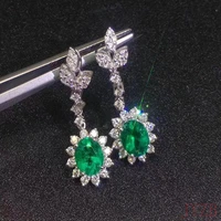 simple design fashionable emerald earrings 925 sterling silver gold plated female earrings exquisite simplicity