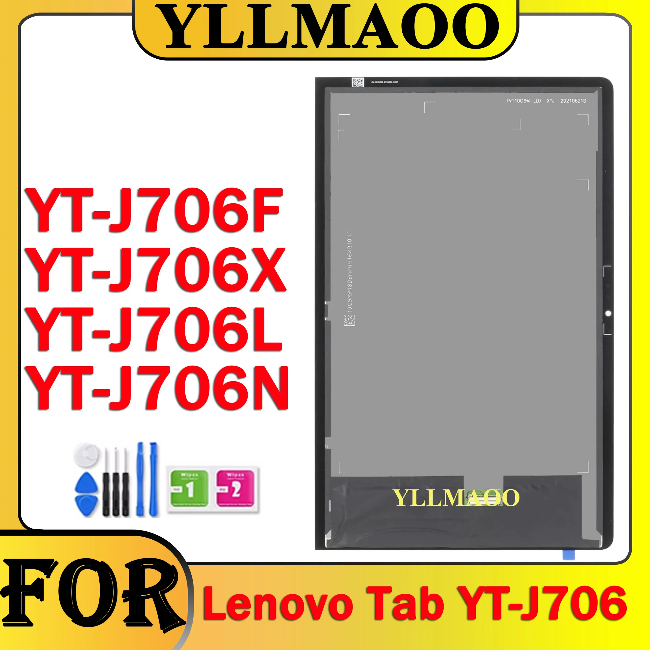 Écran LCD Tactile De Remplacement Pour Lenovo Yoga Tab 11 (Modèles YT-J706 / YT-J706F / YT-J706X / YT-J706L) - 11,5 Pouces - Vitre + Digitizer - Test Avant Installation