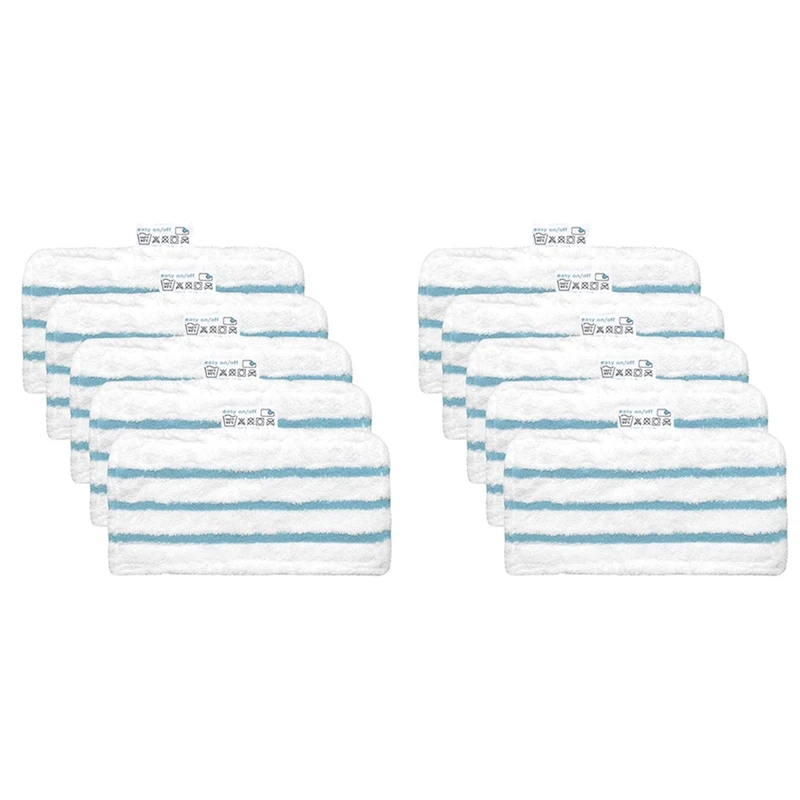 

Pack Of 10 Washable Microfiber Pads For Steam Mop Replacement Cover Compatible With FSM1616, FSM1630