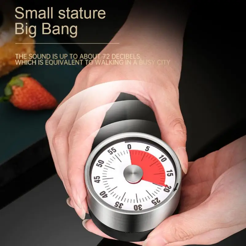 

With Loud Alarm Magnetic Clock Timer Kitchen Timer 60-minutes Mechanical Timer Brand New Stainless Steel Visual Timer Wholesale