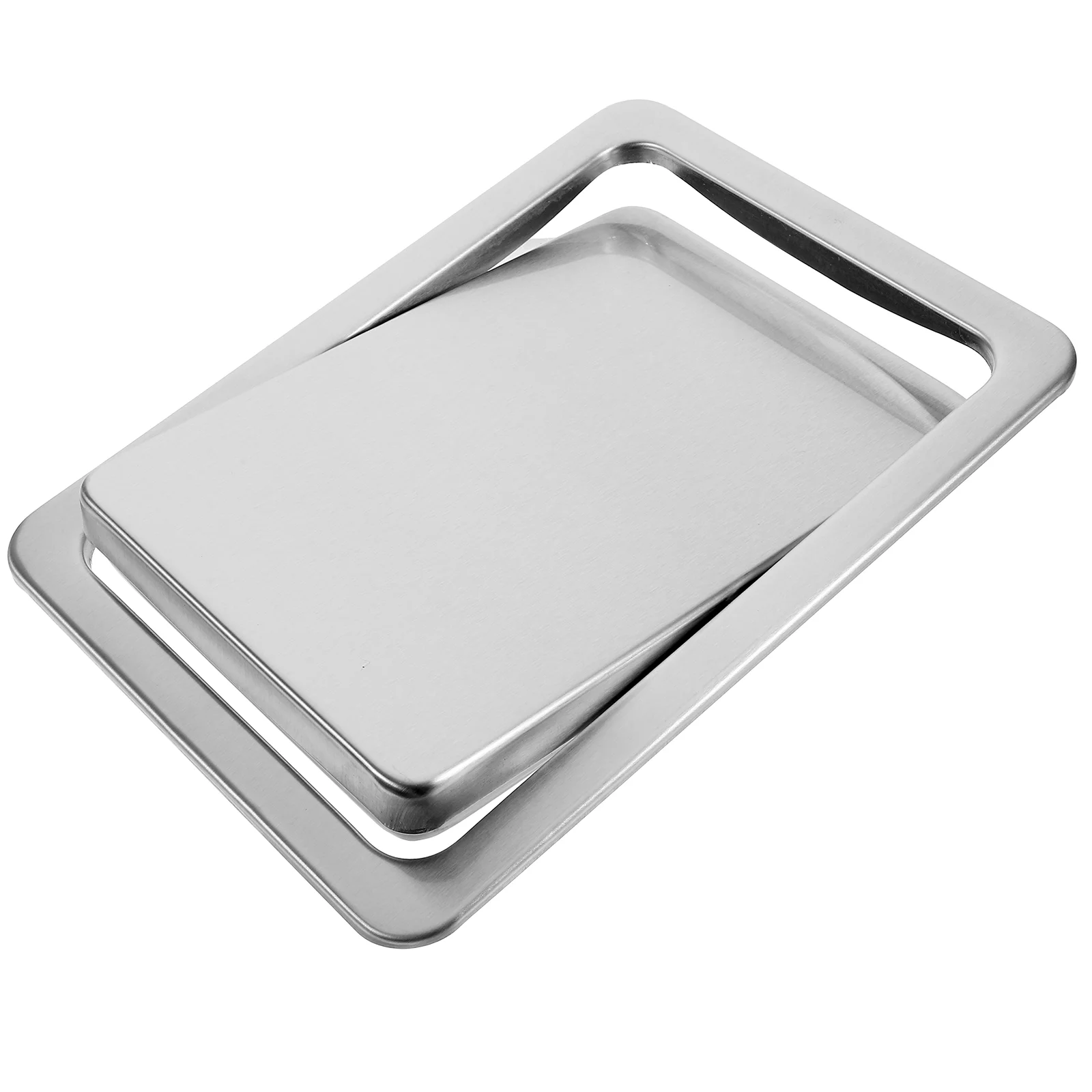 

Trash Can Embedded Type Bin Cover Flush Lid Stainless Steel Countertop Garbage Recessed 430