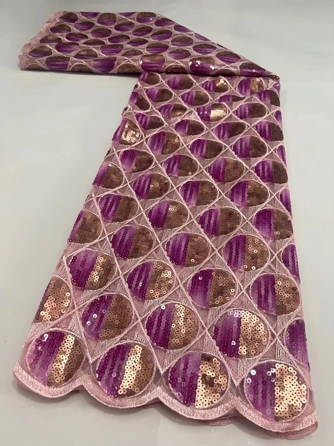 

Latest French Sequin Lace Fabric High Quality Tulle African Lace Fabric for Wedding Nigerian Tulle Lace Material MH5346