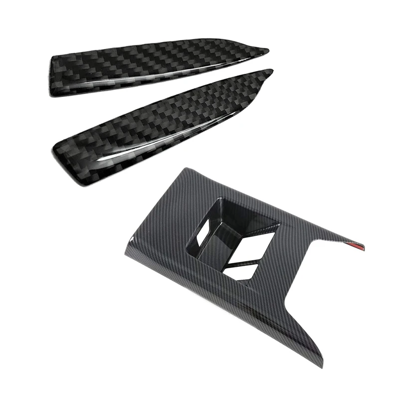 

2Pcs Car Rearview Mirror Trim Side Mirror Protector Guard With Car Rear Armrest Box Seat Air Vent Outlet Cover Trim