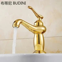 bathroom gold basin faucet solid brass mixer tap with ceramic plate spool single handle water mixer taps bath crane faucets