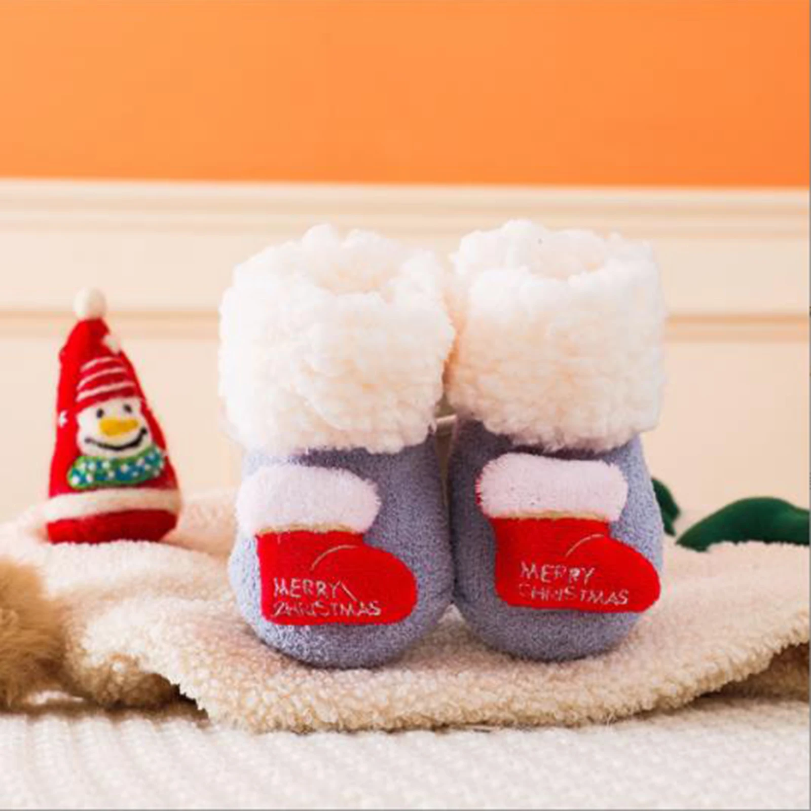 Детские рождественские носки нескользящие для пола мальчиков и девочек детские
