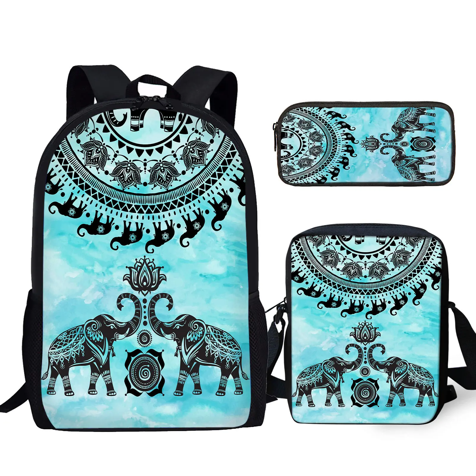 YIKELUO-mochila de elefante Tribal para adolescentes, morral de viaje al aire libre...