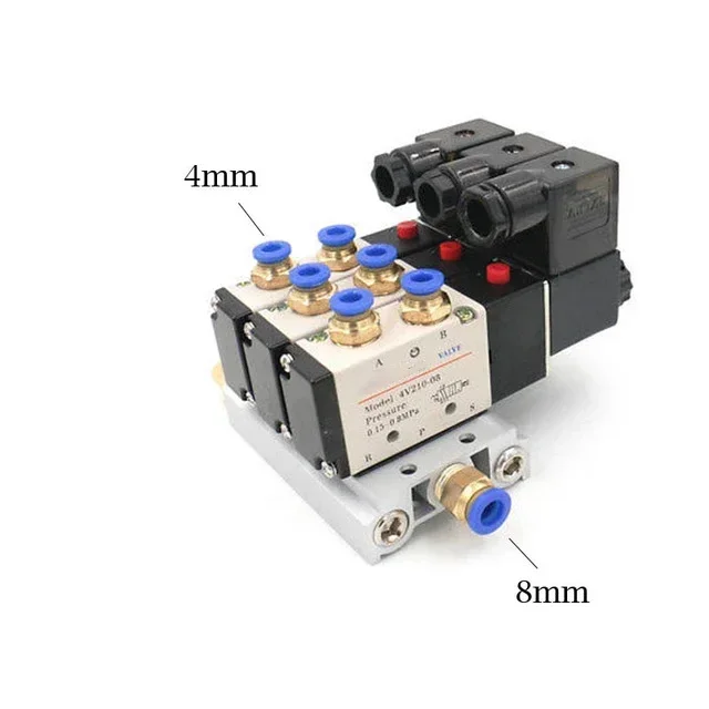 

12/24 В постоянного тока 110/220 В переменного тока, мультиварный блок 4V210-08, блок пневматического электромагнитного клапана с креплением глушителя, базовый коллектор 2/3/4/6 ходов