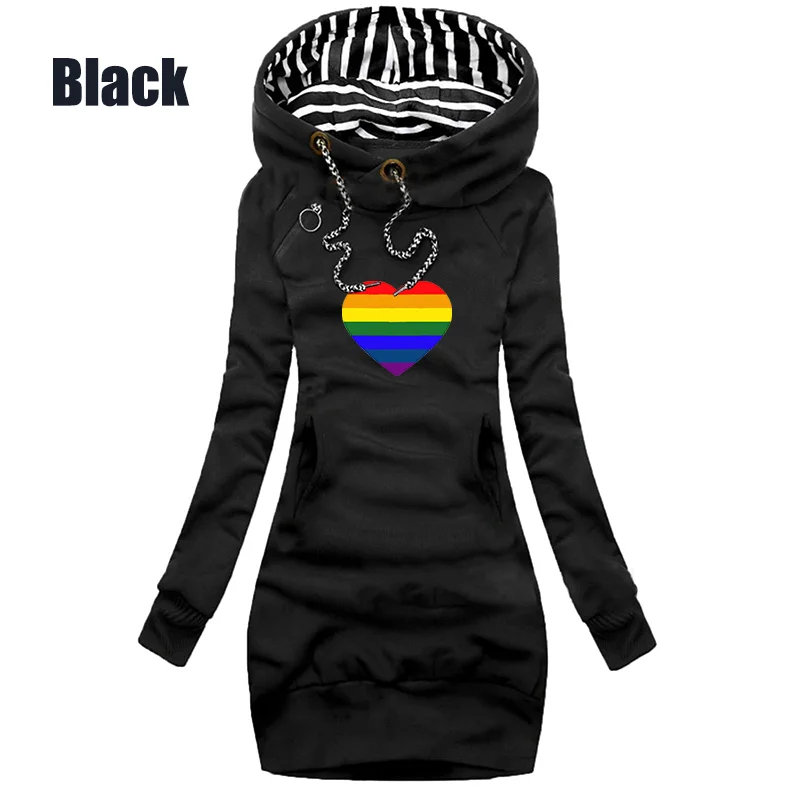 

Women Hooded Sweater Spring Autumn Long Sleeve Casual Vintage Hooded Hoodies Dresses Trending Printed Pullover Dress