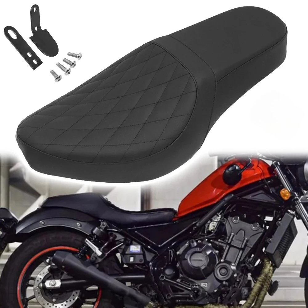 

Мотоциклетное черное двухместное сиденье, переднее и заднее сиденье водителя и пассажира, двойные подушки для Honda Rebel CMX 500 CMX 300 2017-2025