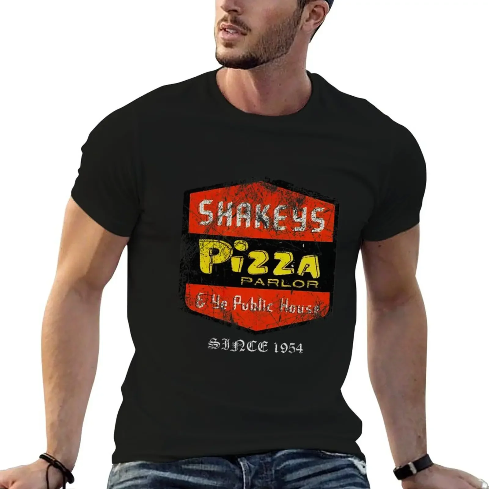 Винтажная футболка Shakeys Essential для любителей спорта рубашка на заказ облегающие