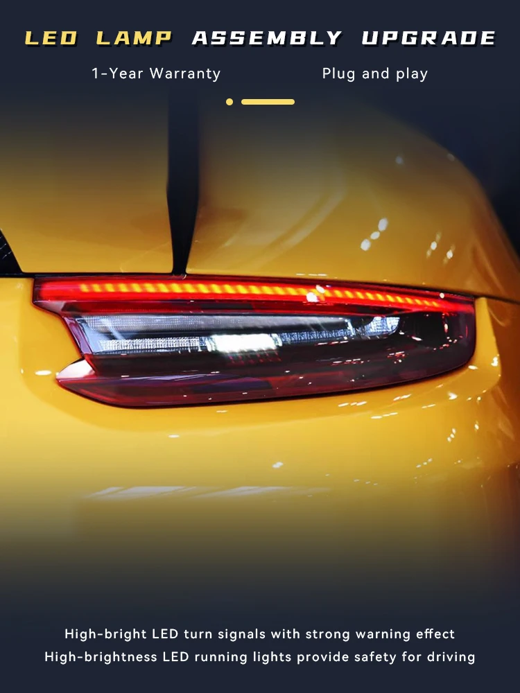 2 шт. авто фонари для Porsche 911 2012-2015 гг. Задний фонарь Модифицированный DRL задний
