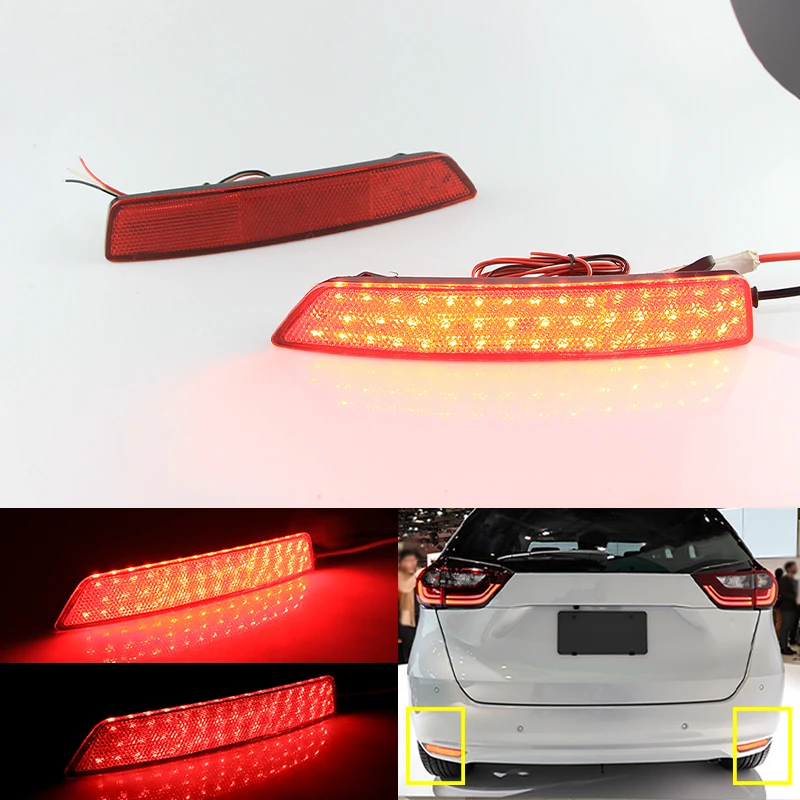 

2 шт. дымчатые/красные линзы, светодиодный задний бампер для Honda New Fit 2020 2021-2024, 12 В, автомобильный отражатель, задний стоп-сигнал, противотуманная фара в сборе