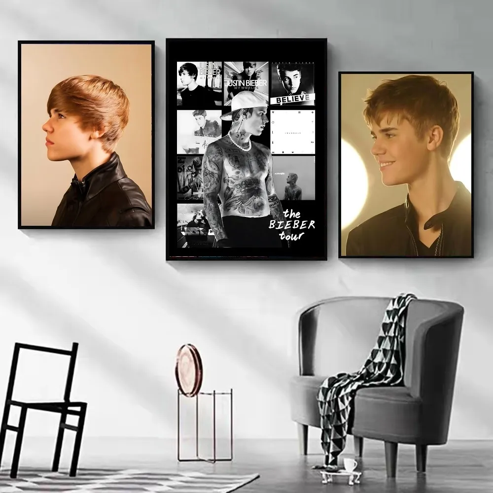 Singer J-Justin B-Bieber Poster DIY Kraft Paper Vintage Wall Art Painting Study Stickers Big Szie