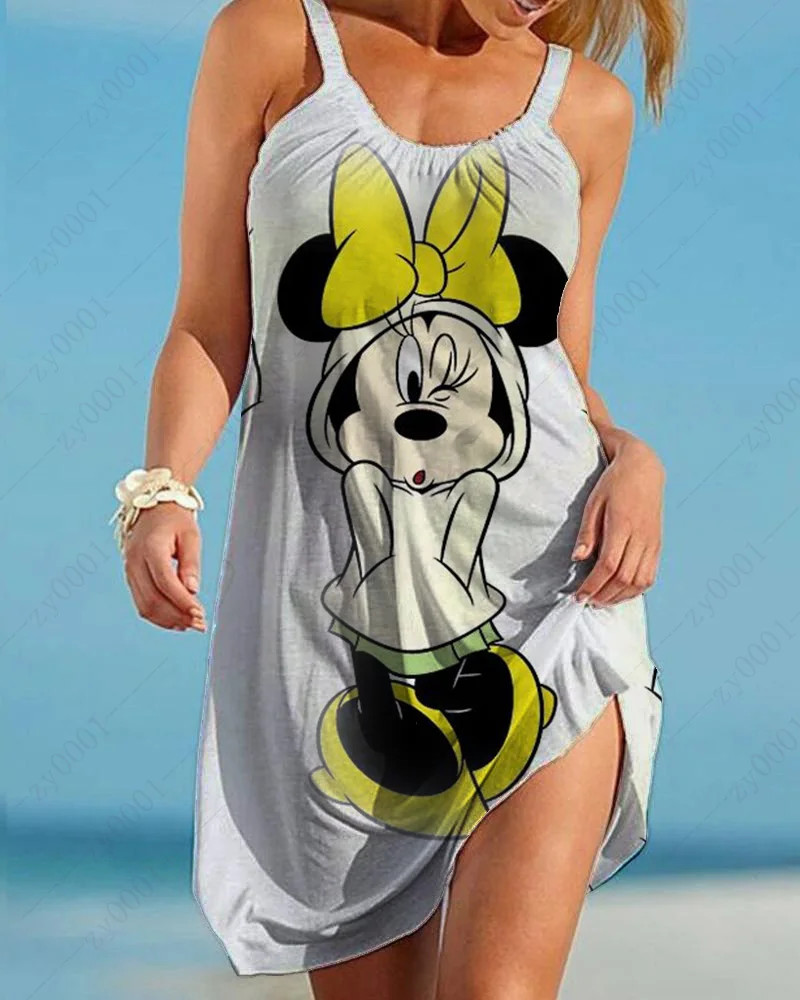2022 New Disney Dumbo Dress Vestidos Mujer Vintage Women's Dress Summer Spaghetti Strap Party Dress High Waist Slip Dress
