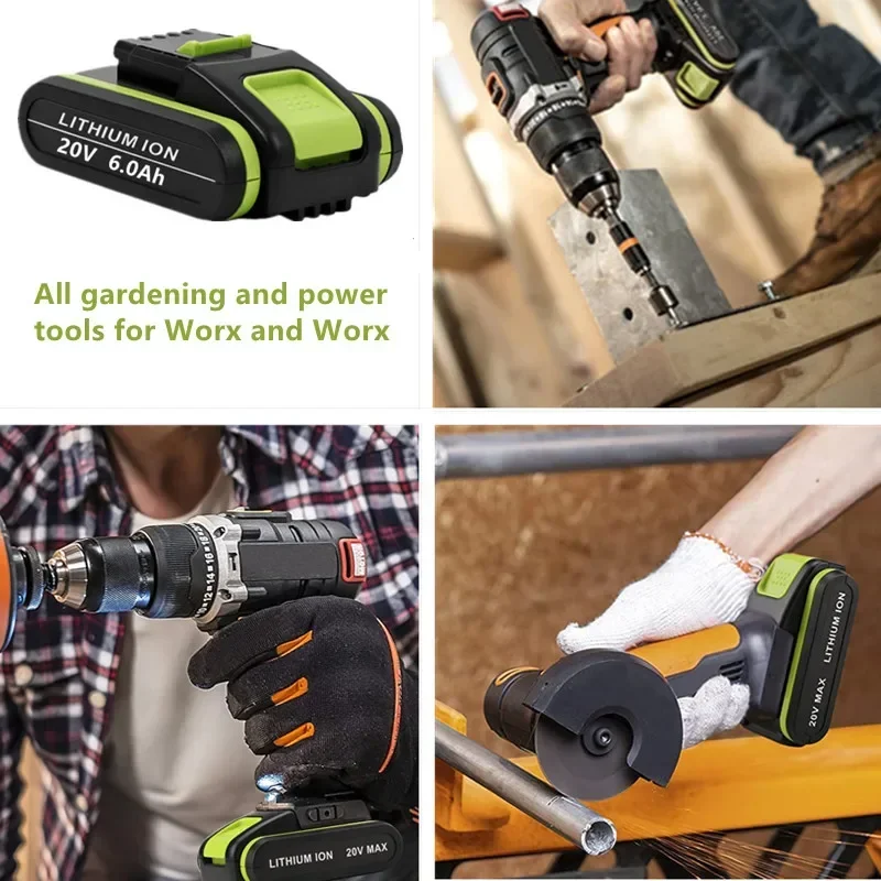 Литий-ионный аккумулятор Worx 20 В 6 0 Ач подходит для всех электроинструментов WX292