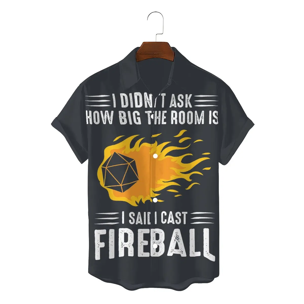 Игра DnD 3D Рубашка I Cast Fireball волшебник DM подарок TTRPG элегантные рубашки мужская