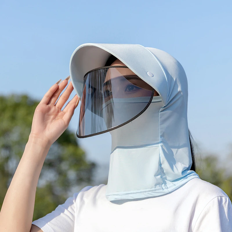 

Protective Neck Cover Sun Hats Women Wide Brim Version Hat Breathable Foldable Summer Anti-UV Summer Outdoor Cap Female