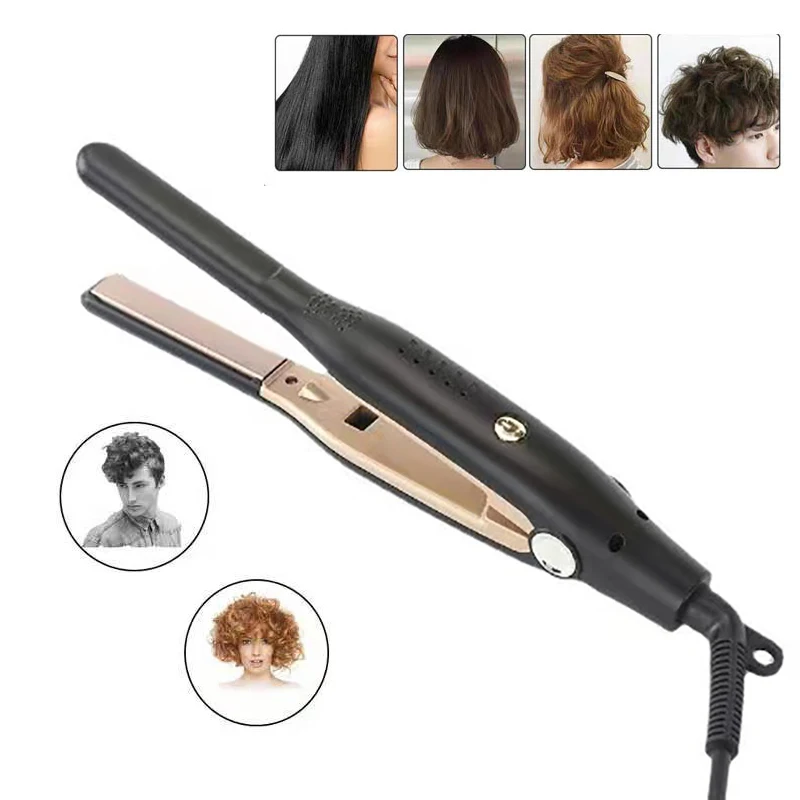 

Professional Curling 2 in 1 Flat Iron for Short Hair Wand Kimchi Roll Anti-scalding 13mm Ceramic Beard Straightener Styling Tool