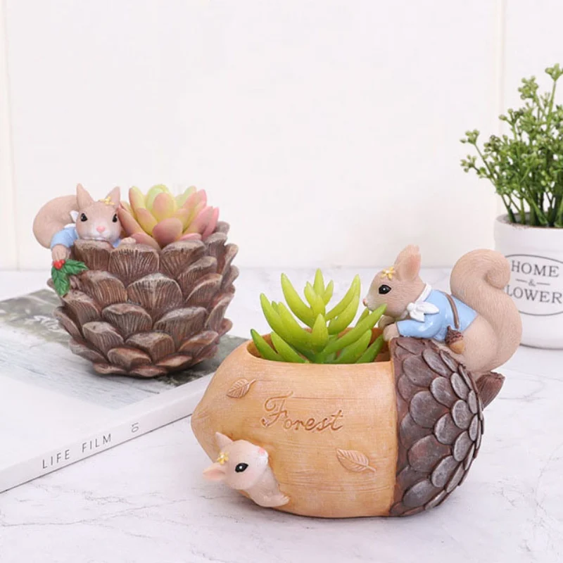 

Cartoon Squirrel Animal Succulent Flower Pot Creative Home Gardening Plants Flowerpot Potted Flowerpots Ornament Home Decoration