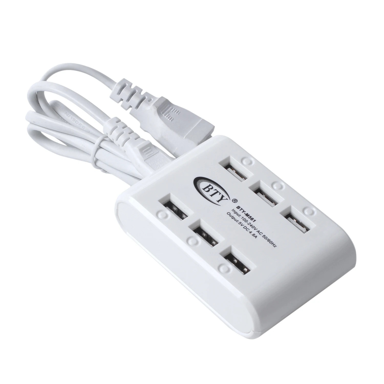 

Bty-M561 6 Usb Ports Hub Phone Usb Fast Charger Station For Mobile Phone Ipad Camara(Eu Plug)