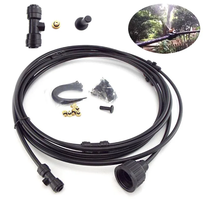 

5/6/10/20M Garden Watering Misting Cooling Kits Sprayer System DIY Mist Sprinkler Greenhouse yard Garden Patio Water Irrigation