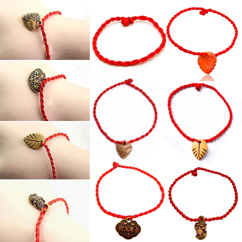 

1PC Red Lucky Braclets Top Grade Maple Leaf Unisex Trendy Rope Bracelets For Women Fashion Jewelry