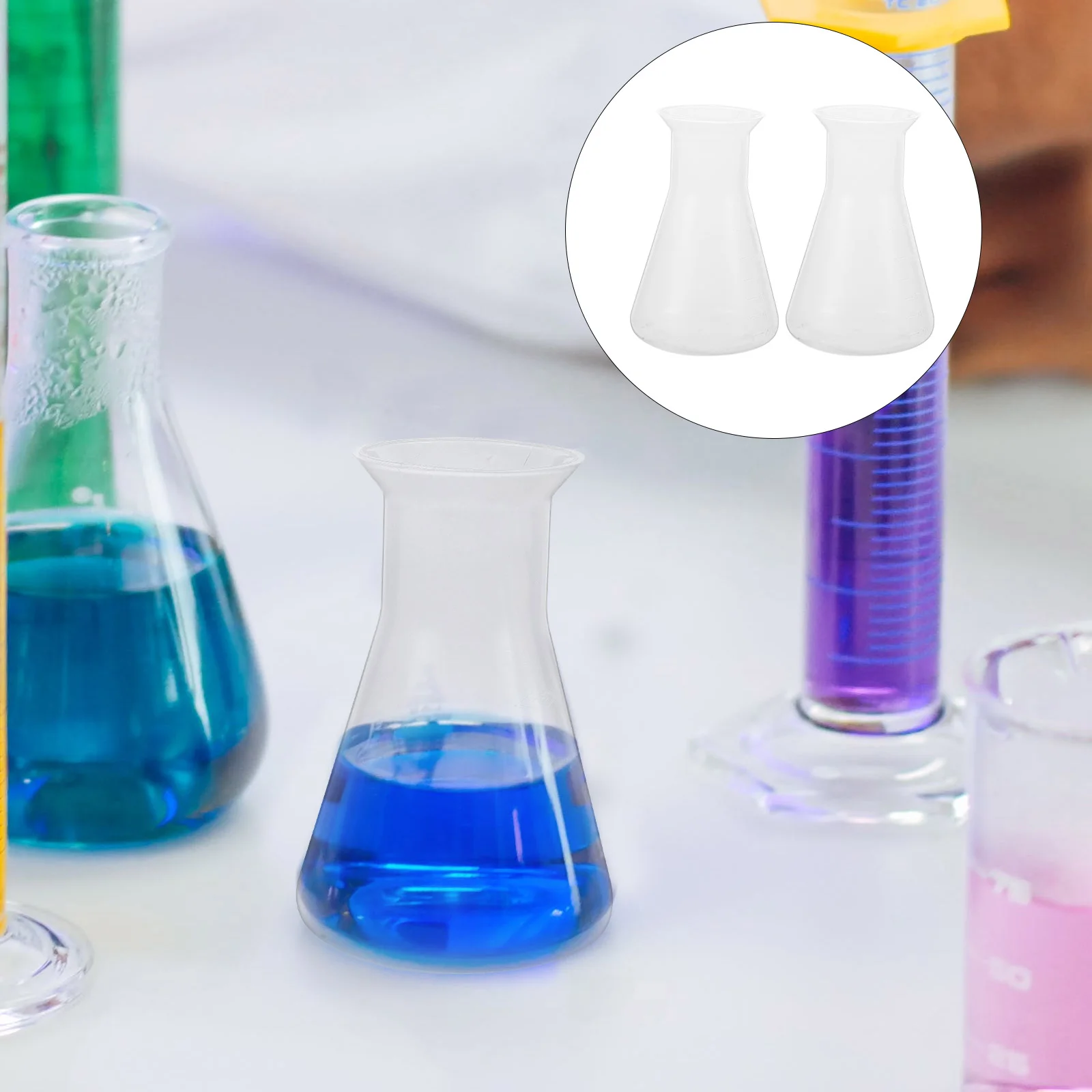 6 шт. лабораторная колба коническая Эрленмейера пластиковая химия стекло