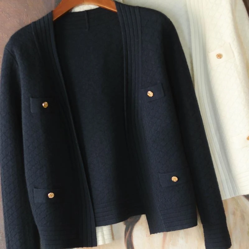 OCEANLOVE корейские модные кардиганы для женщин однотонные двубортные винтажные