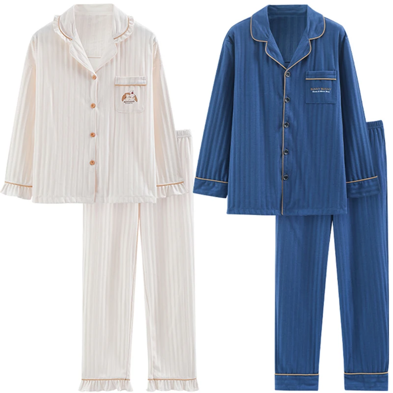 QUHENG Newest Autumn Men Pajamas Set Cotton 2022 Winter Sleepwear Suit Casual Long Sleeve Pants Pyjamas Casual Homewear