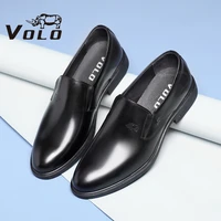 volo spring 2021 new mens black leather shoes mens leather cowhide high dress mens shoes with one foot
