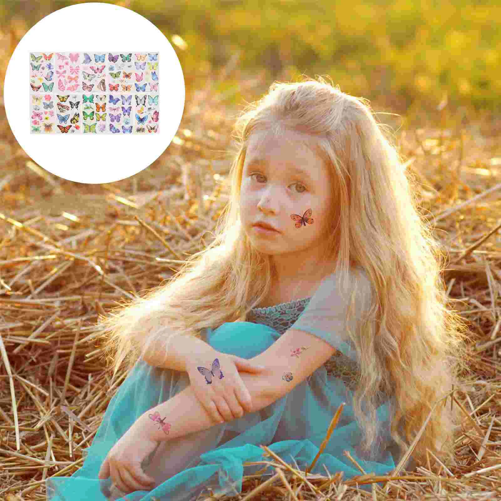 

10 Sheets Butterflies Tattoos Stickers Body Decal Temporary Body Decals